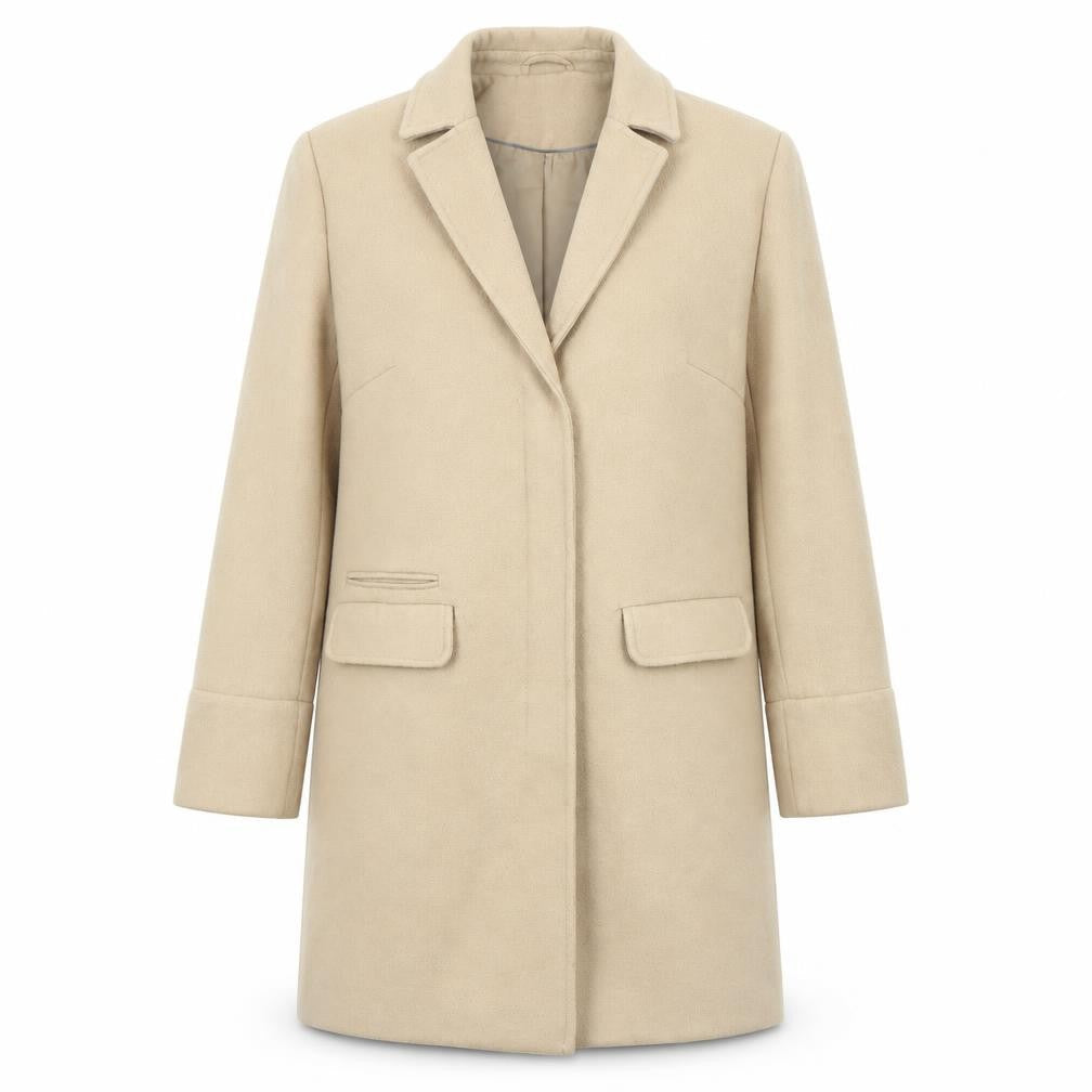 Topshop Womens Beige Overcoat Coat Size 10 Button