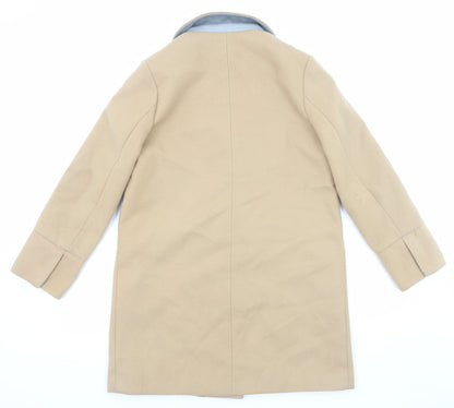 Topshop Womens Beige Overcoat Coat Size 10 Button