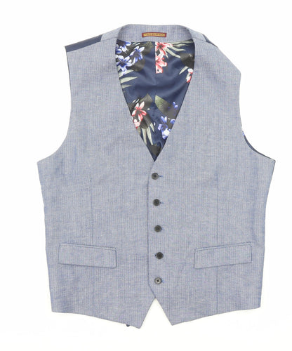 Skopes Mens Blue Polyester Jacket Suit Waistcoat Size 42 Regular