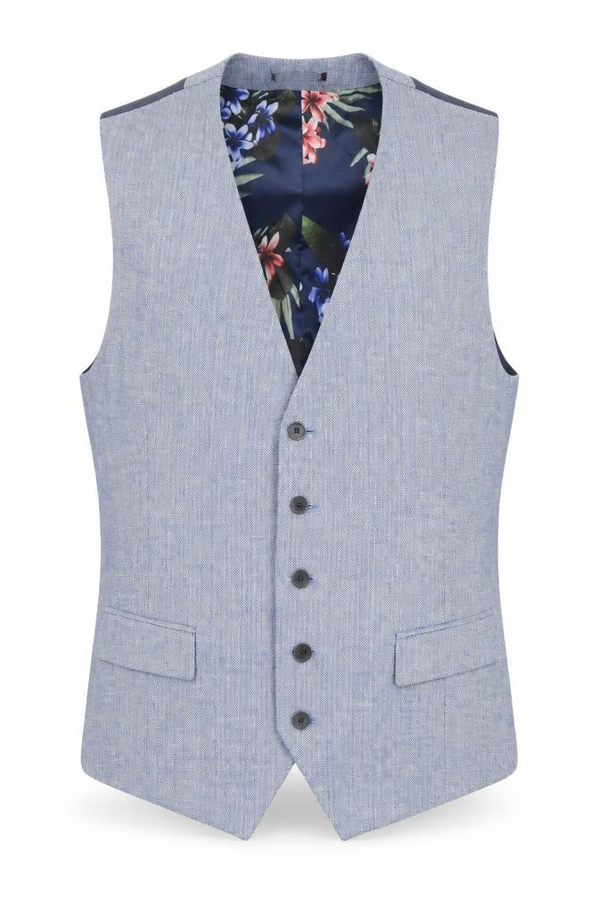 Skopes Mens Blue Polyester Jacket Suit Waistcoat Size 42 Regular