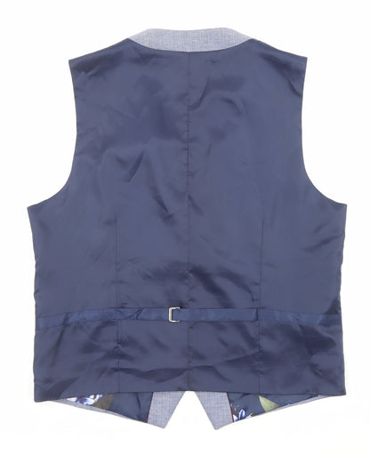 Skopes Mens Blue Polyester Jacket Suit Waistcoat Size 42 Regular