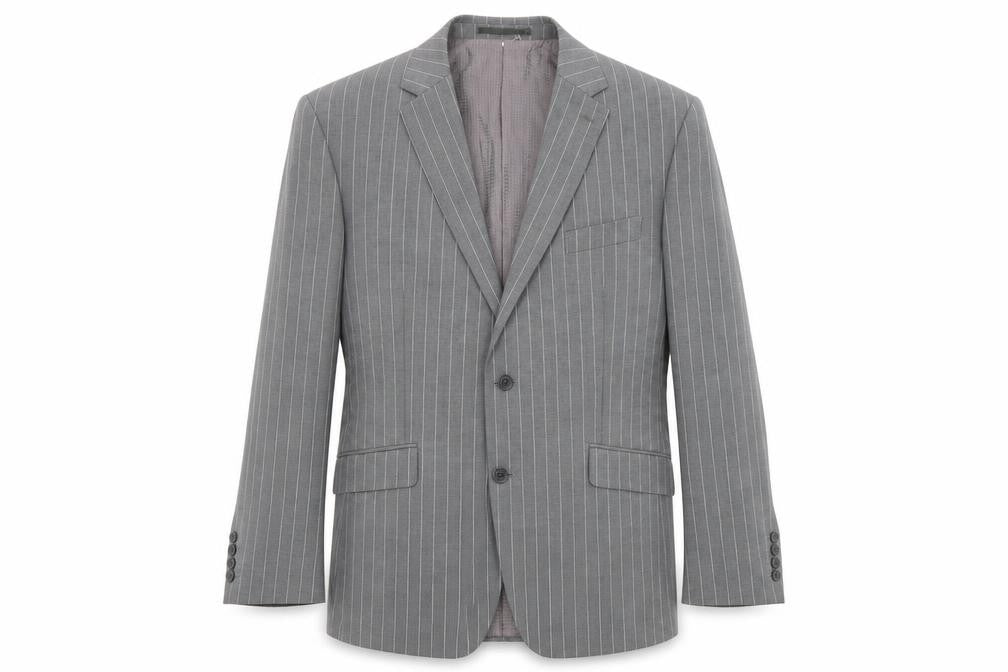 City Survival Mens Grey Striped Polyester Jacket Suit Jacket Size 44 Regular