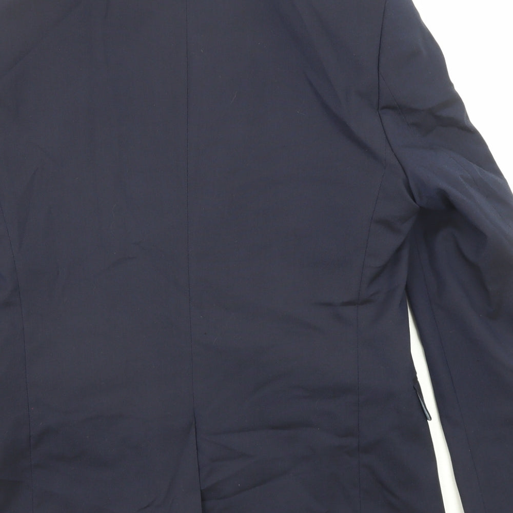 Burton Mens Blue Polyester Jacket Suit Jacket Size 36 Regular