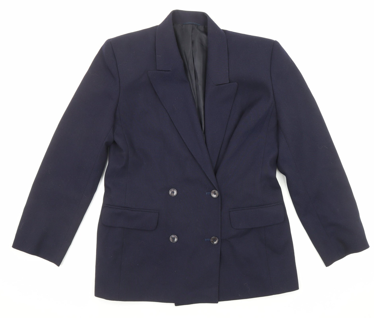 St Michael Womens Blue Jacket Blazer Size 12 Button