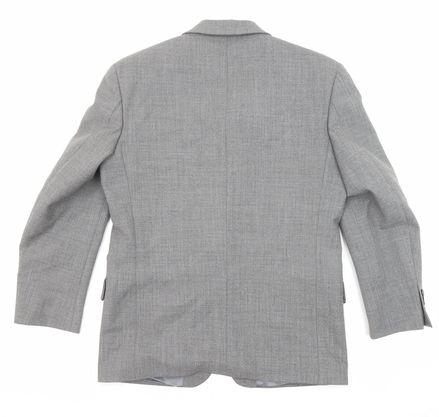 REMUS Mens Grey Polyester Jacket Suit Jacket Size 38 Regular