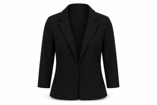 Isaac Mizrahi Womens Black Polyester Jacket Blazer Size 8