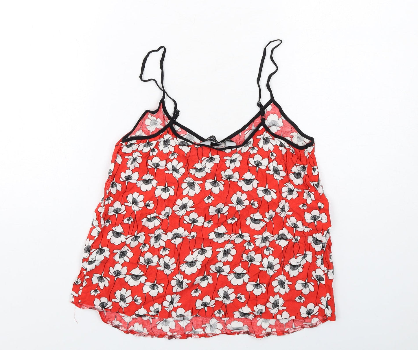 Dorothy Perkins Womens Red Floral Viscose Camisole Tank Size 8 V-Neck