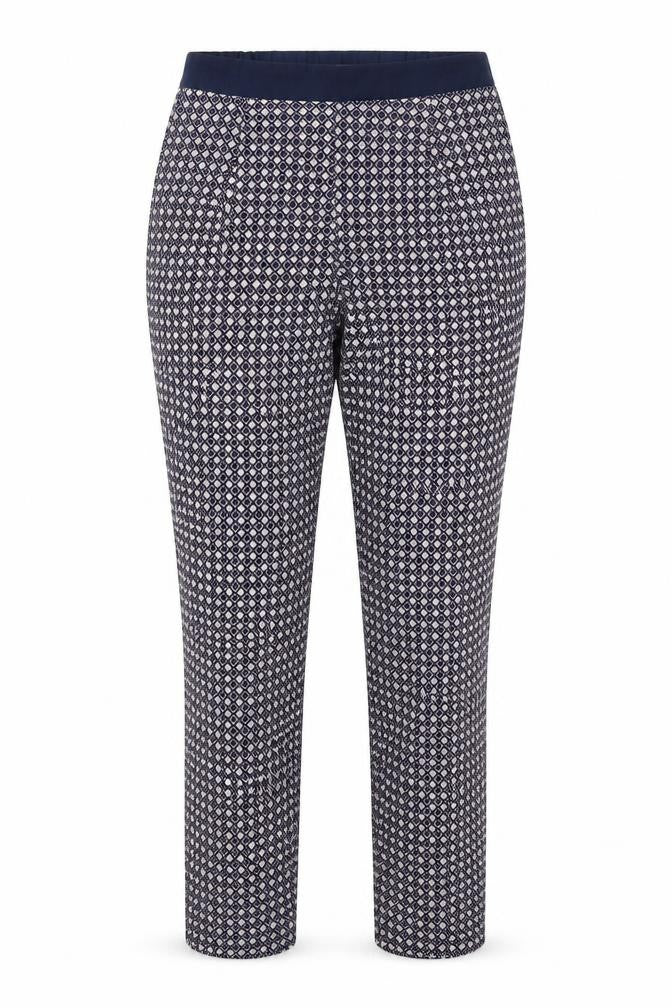 Oasis Womens Multicoloured Geometric Polyester Trousers Size 8 L30 in Regular