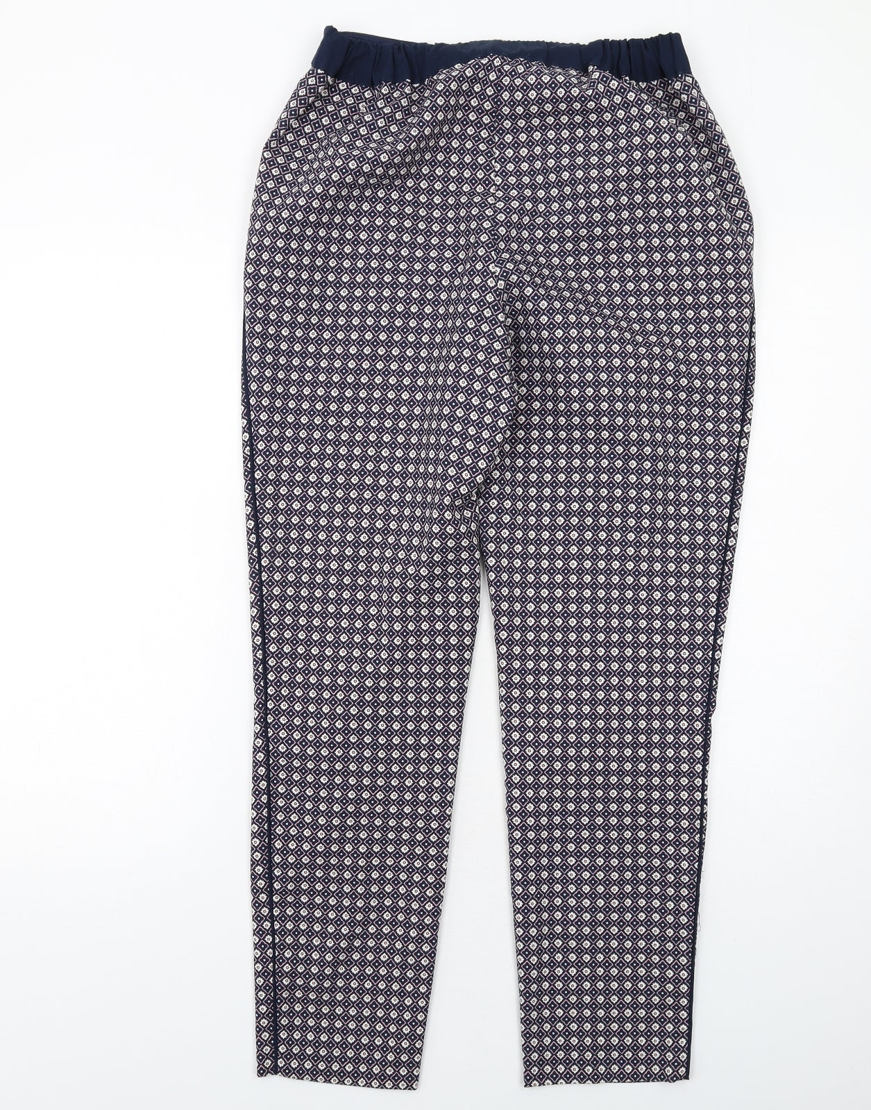 Oasis Womens Multicoloured Geometric Polyester Trousers Size 8 L30 in Regular