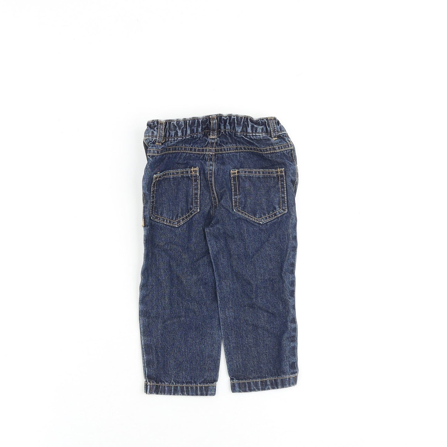 Carter's Baby Blue Cotton Cropped Jeans Size 12 Months Zip