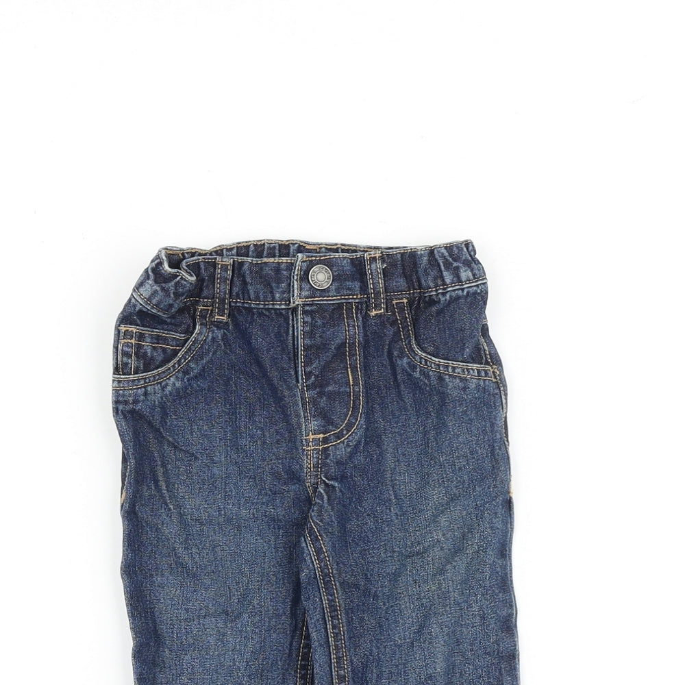 Carter's Baby Blue Cotton Cropped Jeans Size 12 Months Zip