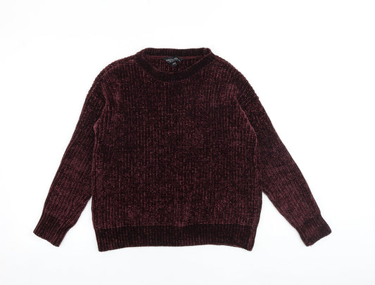 Dorothy Perkins Womens Purple Round Neck Elastane Pullover Jumper Size 8
