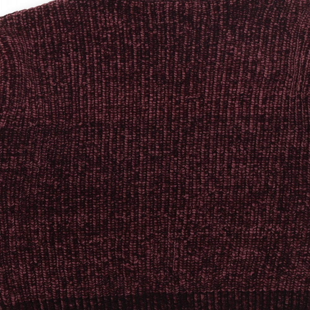 Dorothy Perkins Womens Purple Round Neck Elastane Pullover Jumper Size 8