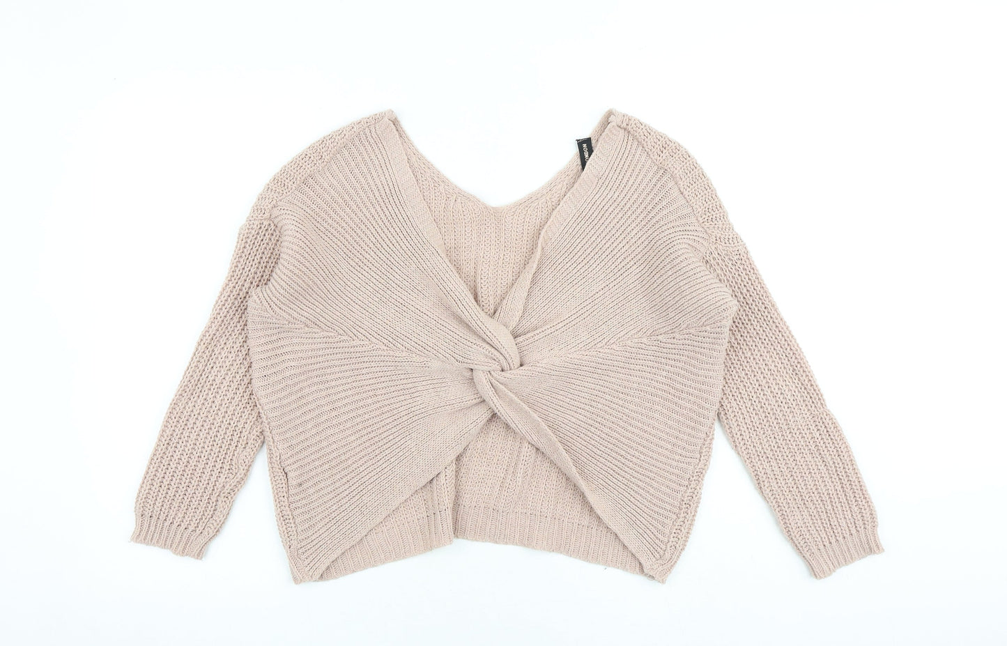 QED London Womens Pink V-Neck Acrylic Pullover Jumper Size S