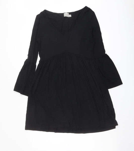 ASOS Womens Black Viscose A-Line Size 10 Round Neck Pullover