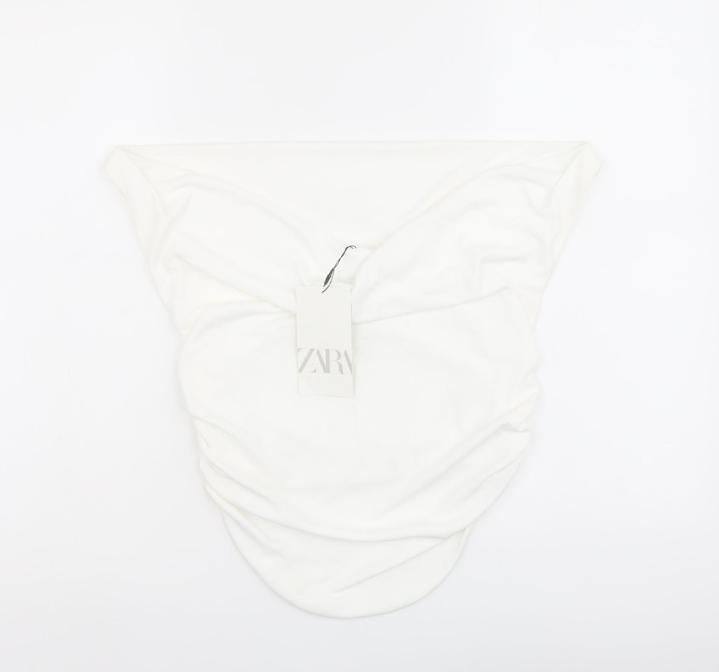 Zara Womens Ivory Polyester Basic Blouse Size M Square Neck - Strapless