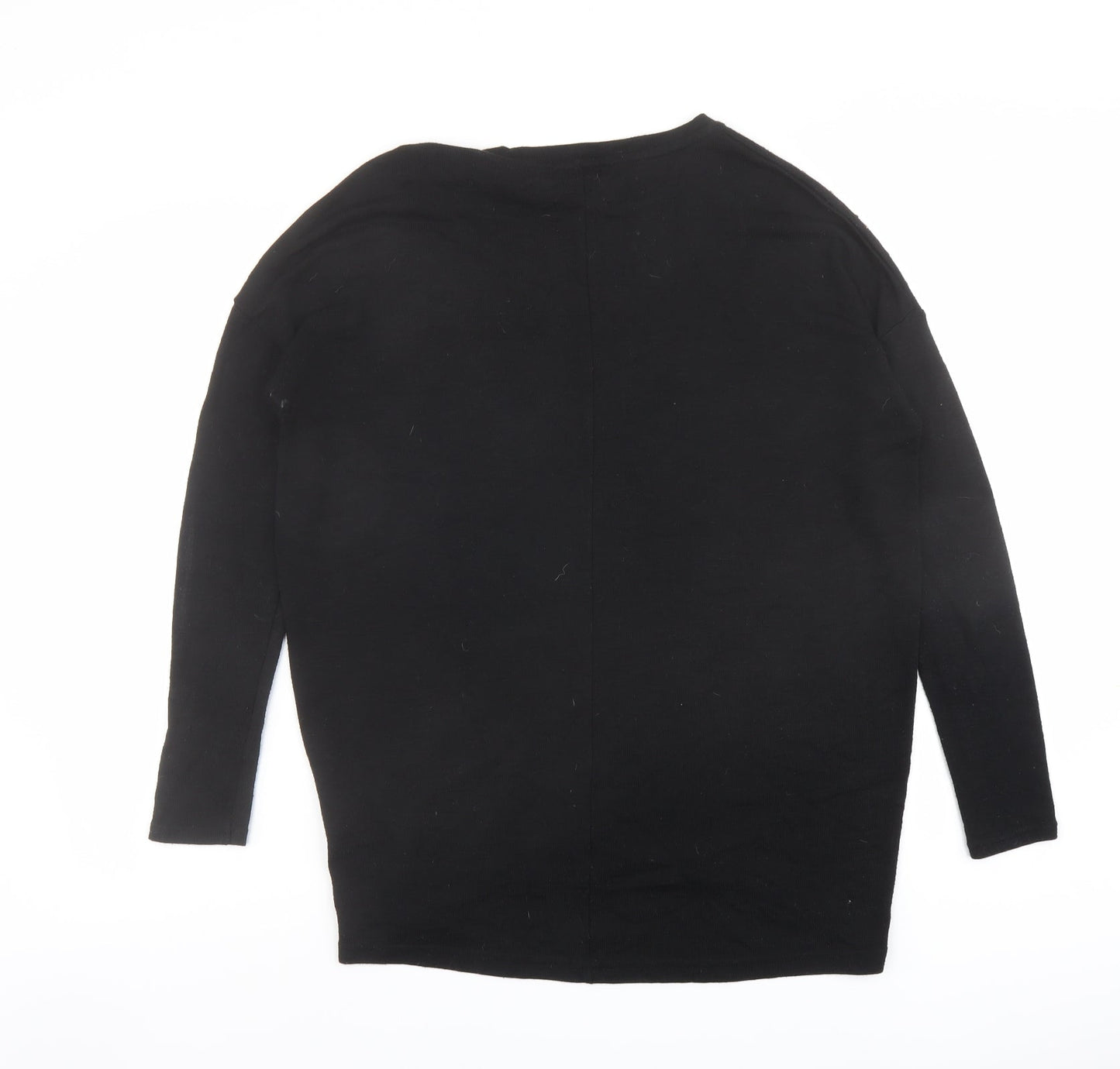 New Look Womens Black Round Neck Polyester Pullover Jumper Size S