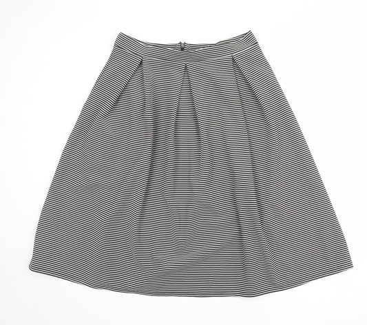 Therapy Womens Black Striped Polyester A-Line Skirt Size 14 Zip