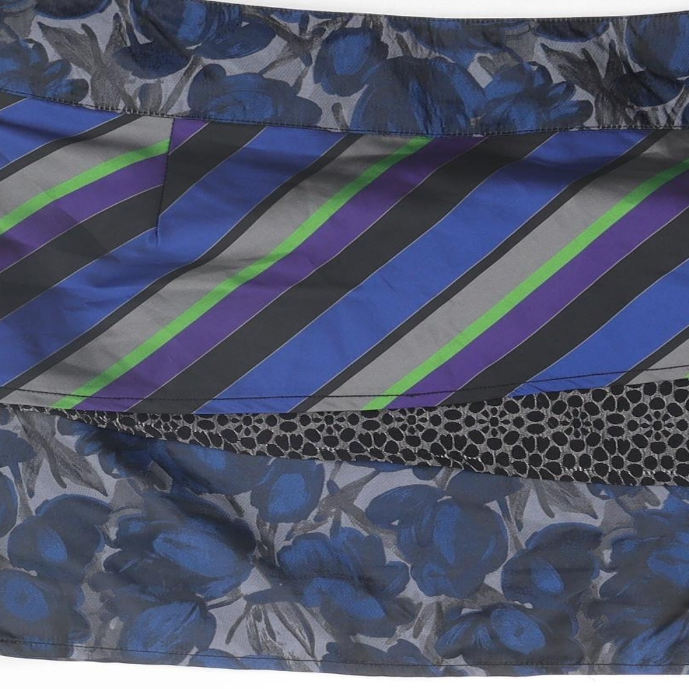 DEPT Womens Multicoloured Geometric Polyester Mini Skirt Size L Zip