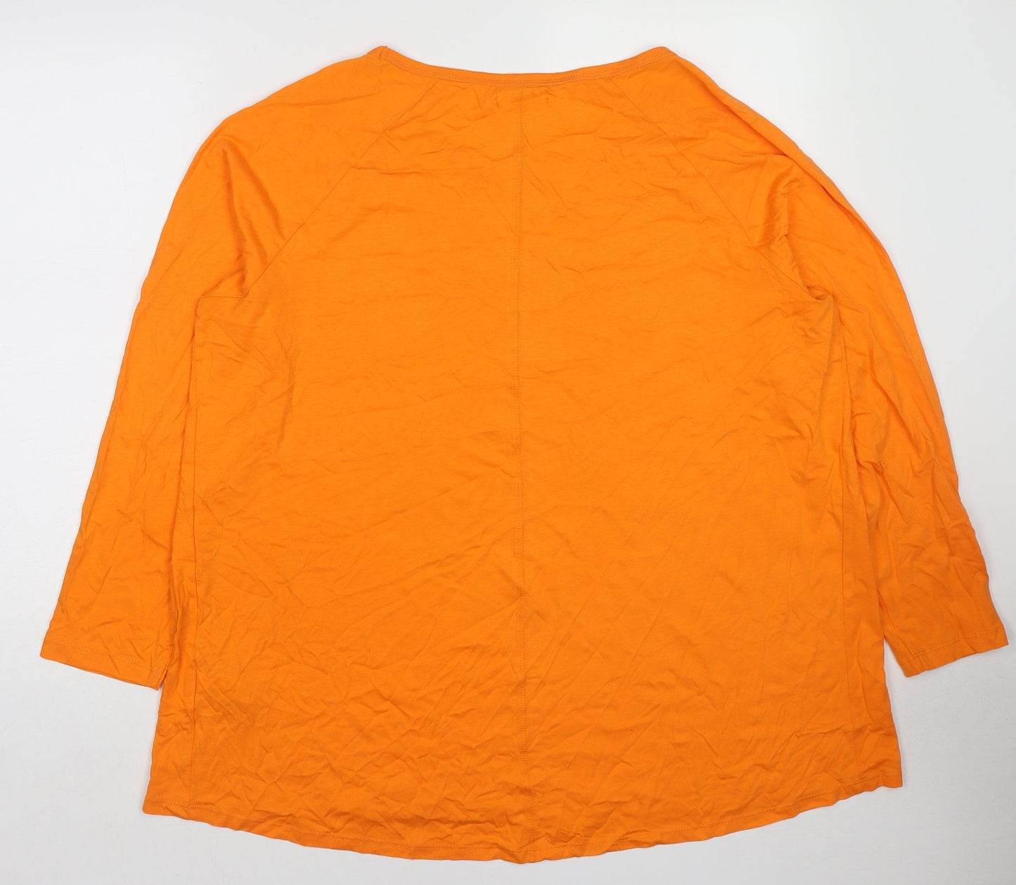 BPC Collection Womens Orange Cotton Basic T-Shirt Size XL Crew Neck