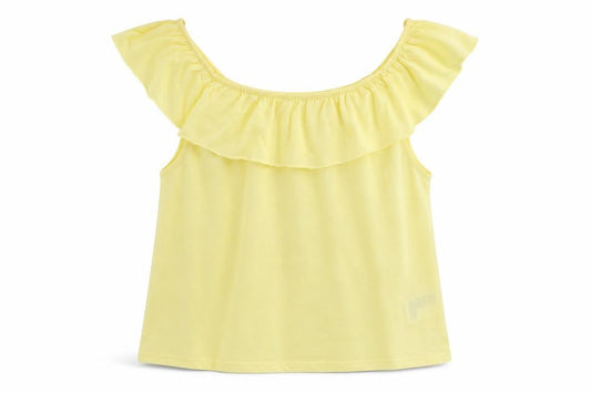 H&M Girls Yellow Cotton Basic Tank Size 11-12 Years Off the Shoulder Pullover