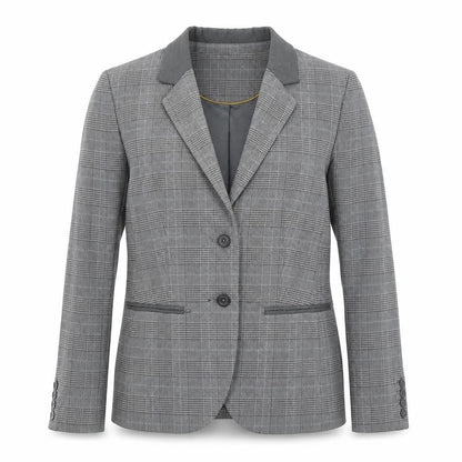 Jackpot Mens Grey Plaid Polyester Jacket Blazer Size 38 Regular