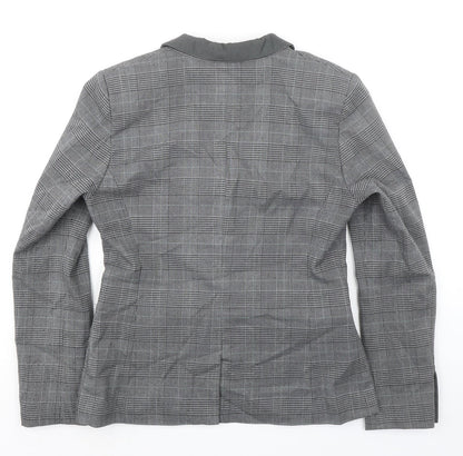 Jackpot Mens Grey Plaid Polyester Jacket Blazer Size 38 Regular