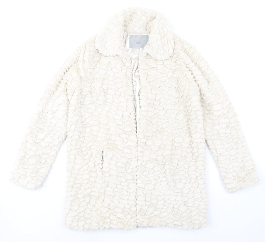 Dorothy Perkins Womens Ivory Jacket Size 10 Hook & Eye - Textured