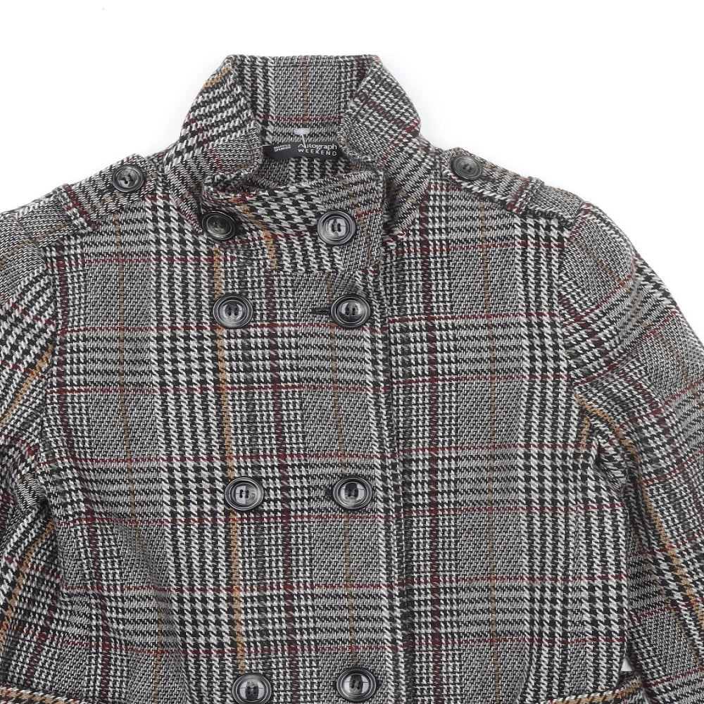 Marks & Spencer Womens Grey Plaid Jacket Size 10 Button