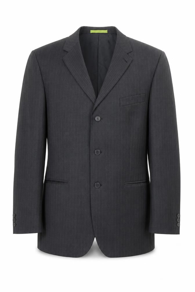 Burton Mens Grey Striped Polyester Jacket Suit Jacket Size 42 Regular