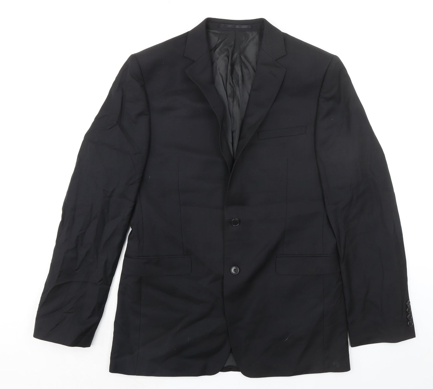 Lanificio Mens Black Wool Jacket Suit Jacket Size 40 Regular