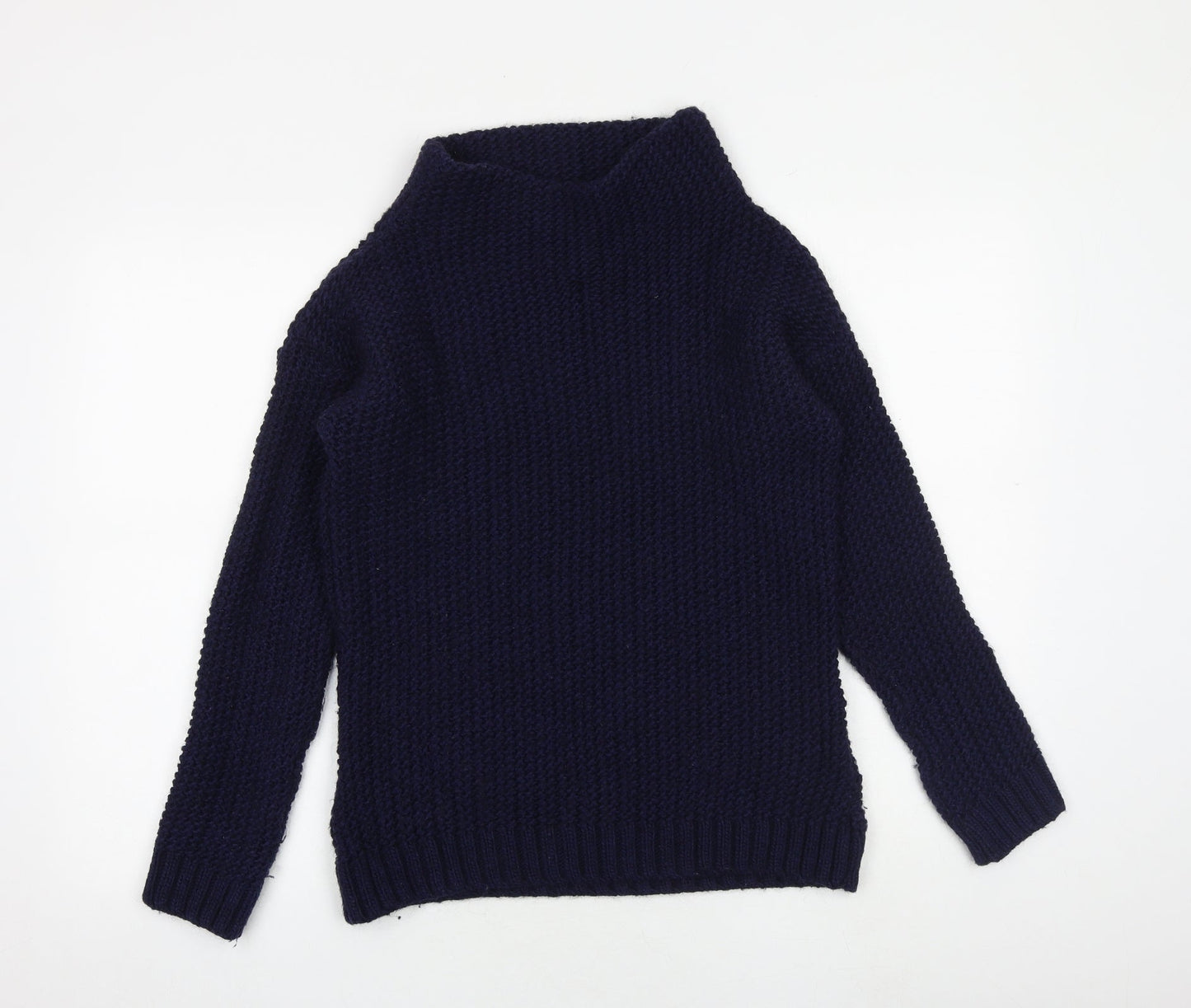 NEXT Womens Blue High Neck Acrylic Pullover Jumper Size M