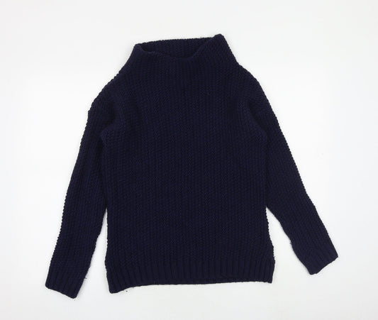 NEXT Womens Blue High Neck Acrylic Pullover Jumper Size M