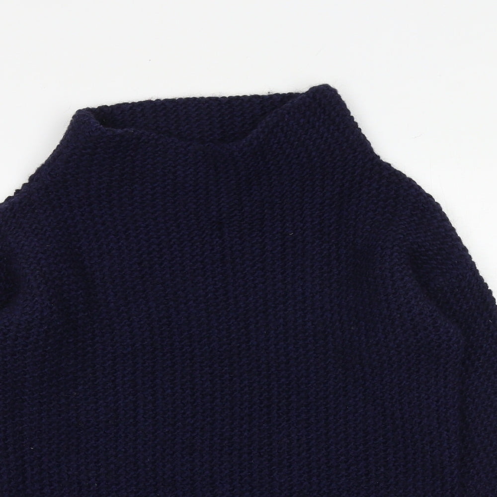 NEXT Womens Blue High Neck Acrylic Pullover Jumper Size M