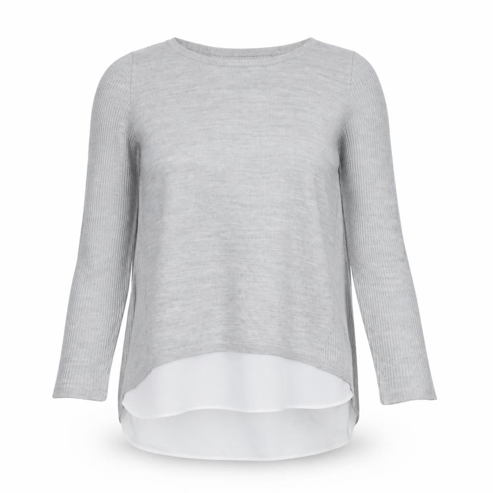 Dorothy Perkins Womens Grey Round Neck Acrylic Pullover Jumper Size 10
