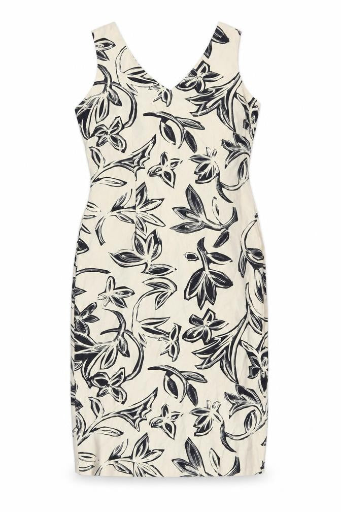 Precis Womens Beige Geometric Silk Shift Size 8 V-Neck Zip