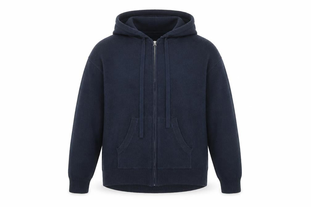 Marks and Spencer Womens Blue Round Neck Acrylic Full Zip Jumper Size S