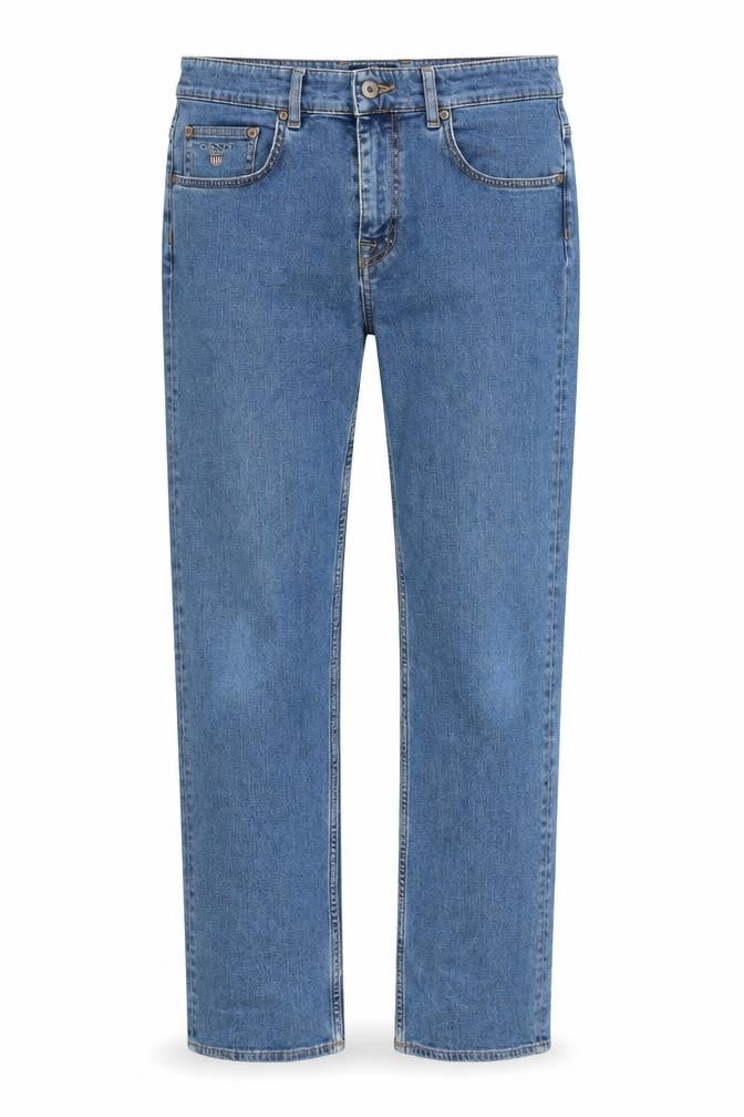 GANT Mens Blue Cotton Straight Jeans Size 30 in L32 in Slim Zip