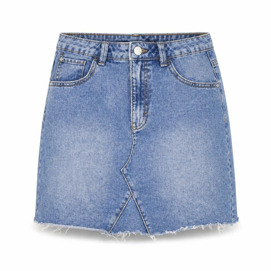 Denim & Co. Womens Blue Cotton A-Line Skirt Size 8 Zip