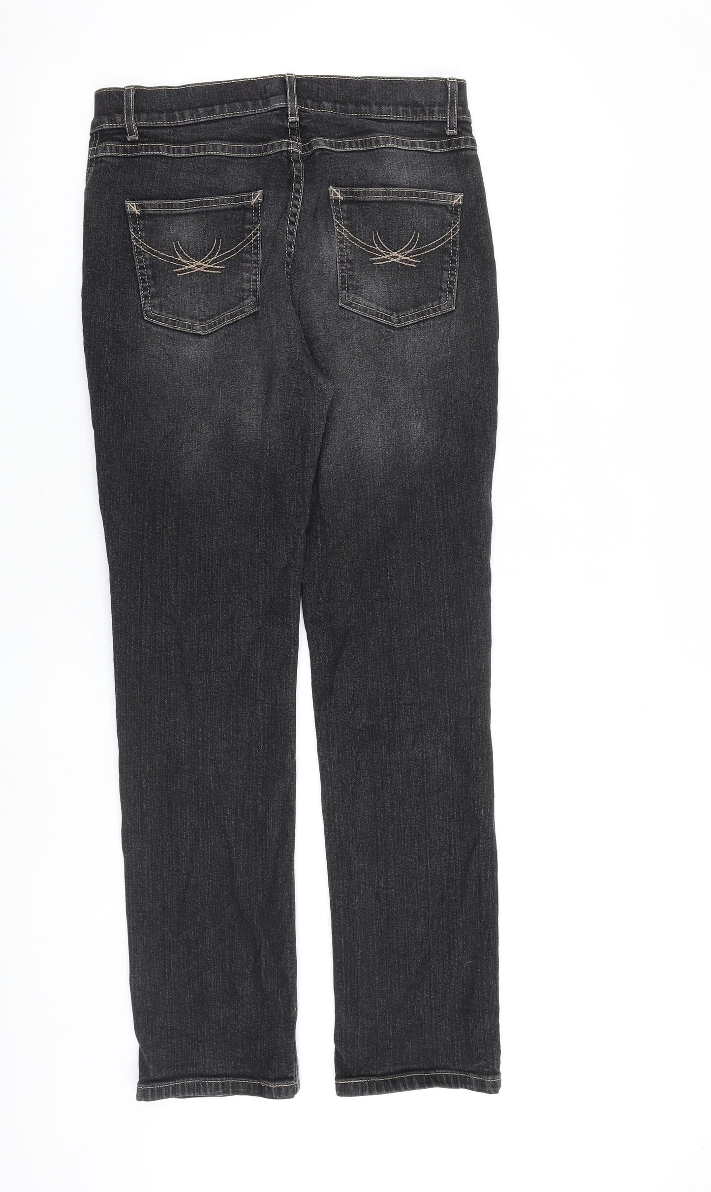 Marks and Spencer Womens Grey Cotton Skinny Jeans Size 10 L30 in Regular Zip
