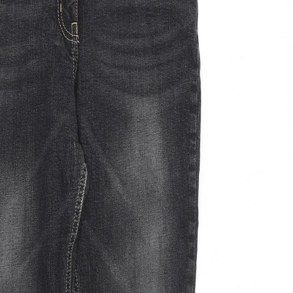 Marks and Spencer Womens Grey Cotton Skinny Jeans Size 10 L30 in Regular Zip