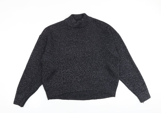 Zara Womens Black High Neck Polyester Pullover Jumper Size M