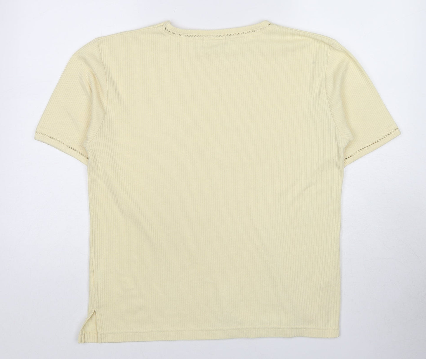 Mackays Womens Yellow Cotton Basic T-Shirt Size S Crew Neck