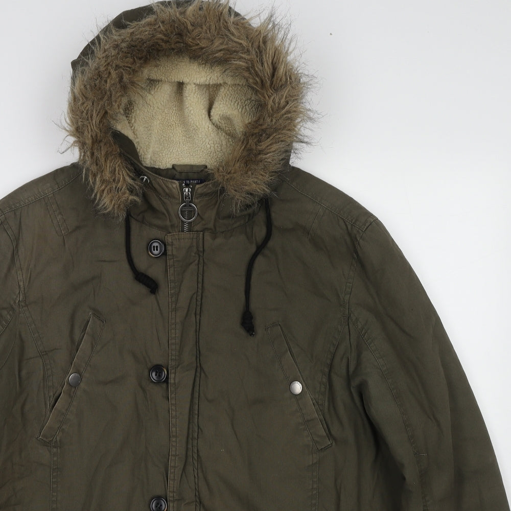 Threadbare Womens Green Jacket Size XL Zip