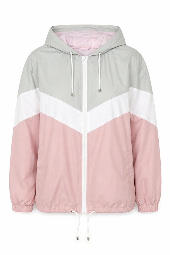 New Look Womens Pink Geometric Jacket Size L Zip
