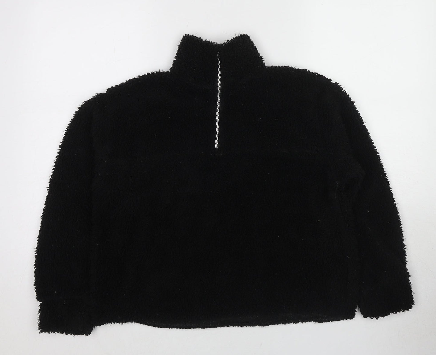 PRETTYLITTLETHING Womens Black Polyester Pullover Sweatshirt Size S Pullover