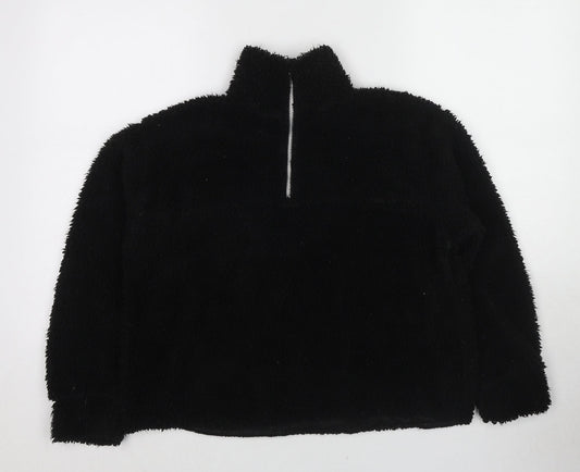 PRETTYLITTLETHING Womens Black Polyester Pullover Sweatshirt Size S Pullover