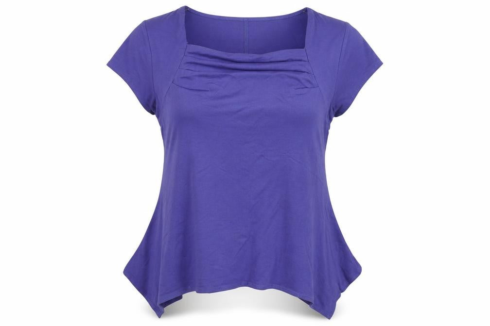 Ai Paradise Womens Purple Viscose Basic Blouse Size L Square Neck