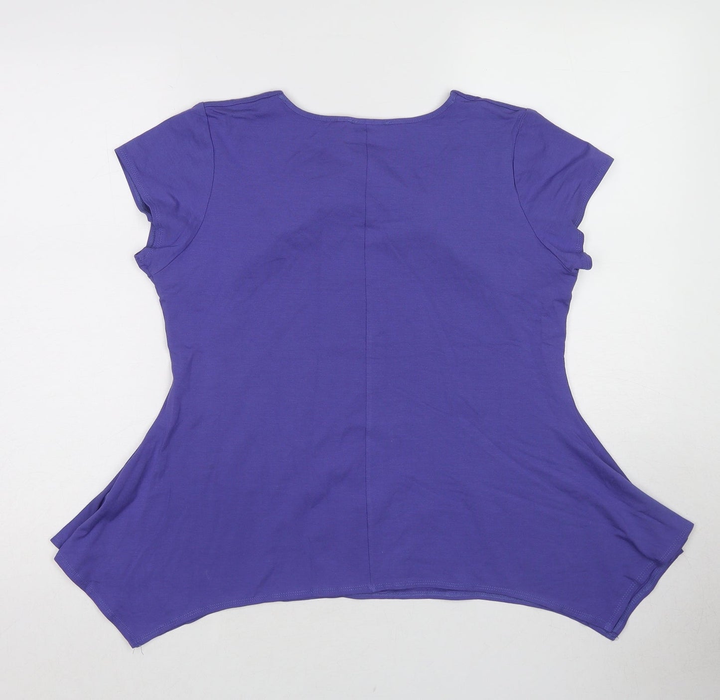 Ai Paradise Womens Purple Viscose Basic Blouse Size L Square Neck
