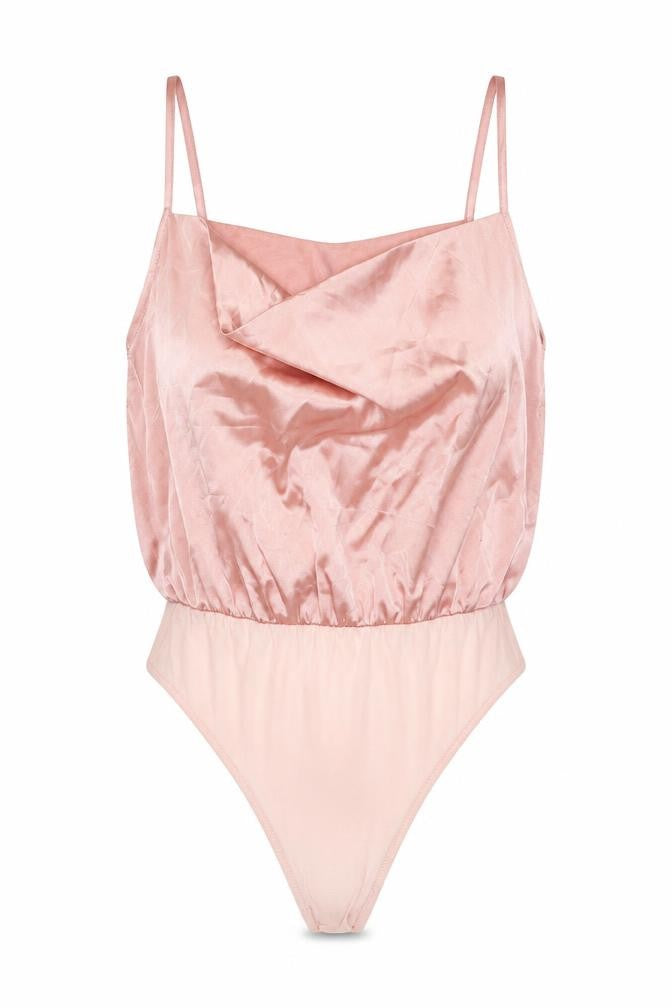 Nasty Gal Womens Pink Polyester Bodysuit One-Piece Size 10 Snap
